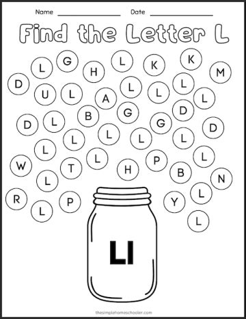 15 Letter L Worksheets Free Easy Print The Simple Homeschooler