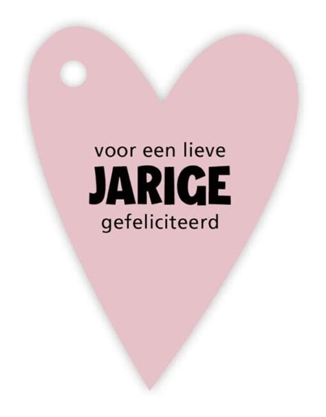 Kadolabel Voor Een Lieve Jarige Hart Roze Creatief En Kado Kado