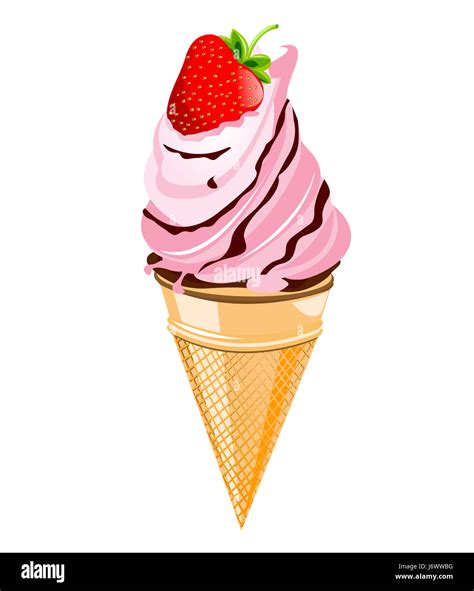 Strawberry Ice Cream Cone Clip Art