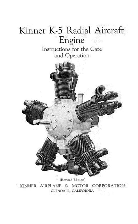 Kinner K 5 Radial A C Engine Instructions Of The Care And Operation Knk — Essco Aircraft