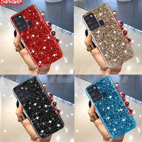 For Samsung Galaxy A21s Case Soft Glitter Bling Sequin Tpu Silicone