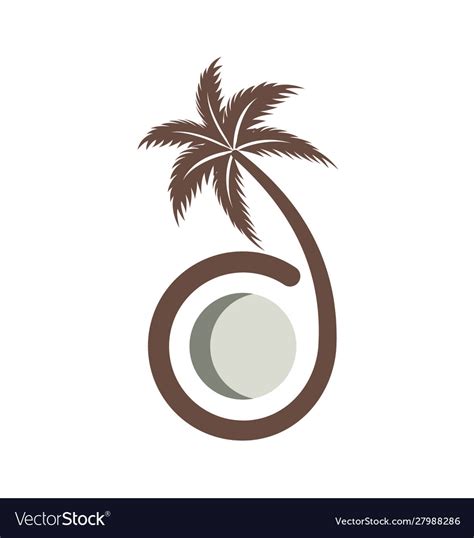 Coconut tree logo design Royalty Free Vector Image