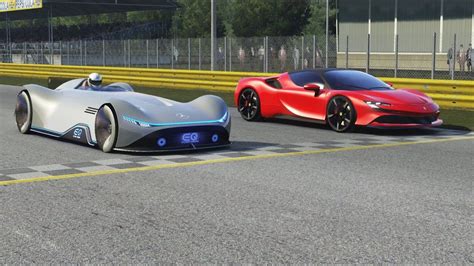 Mercedes Benz Vision Eq Silver Arrow Concept Vs Ferrari Sf Stradale