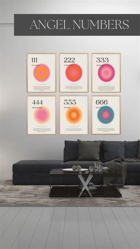 Aura Angel Numbers Poster Sets Of For Room Aesthetic Minimalist