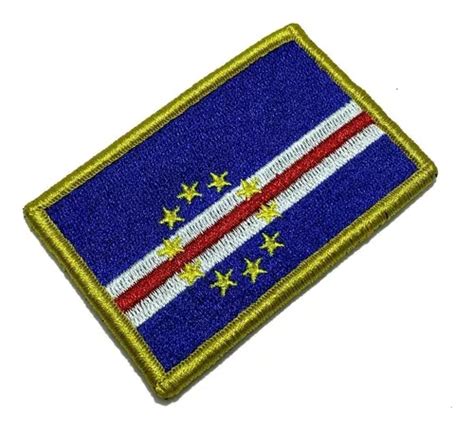 Bpcvv001 Bandeira Cabo Verde Patch Bordado Fecho Contato Parcelamento