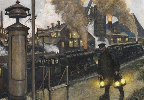 Ironworks Painting By Hans Baluschek Fine Art America