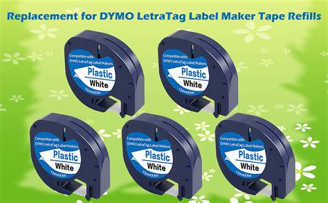 Amazon 5 Pack Compatible With Dymo Letratag Refills 91201 91331