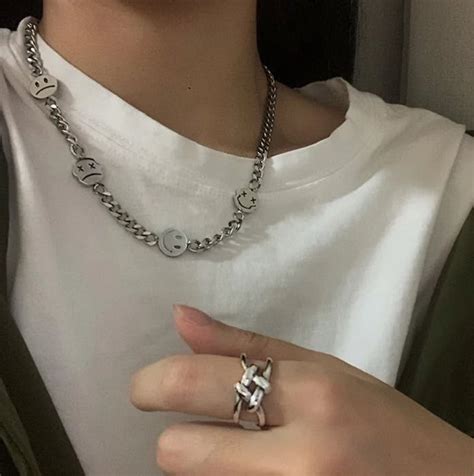 Asap Rocky New Silver Smiley Asap Rocky Chain Necklace Grailed