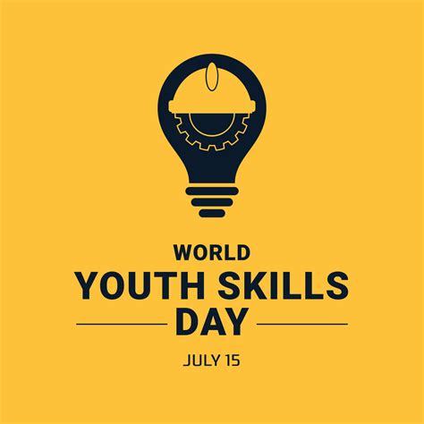 Vector Illustration Of World Youth Skills Day Poster Or Banner Design