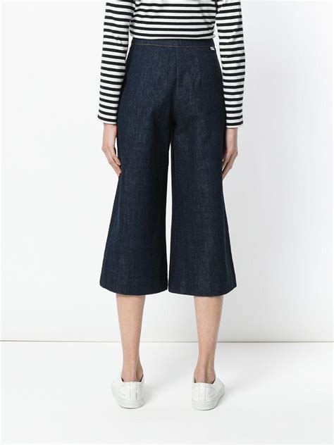 Kenzo Cropped Denim Culottes In Blue Lyst