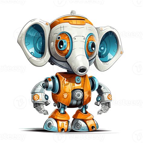 Cartoon Elephant Robots T Shirt Sticker Funny Cyborg Ai Generated 33842448 Png