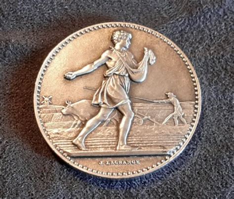 MÉDAILLE AGRICOLE ANCIENNE signee J Lagrange en bronze D 4 2 cm très