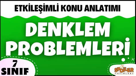 Denklem Kurma Problemleri 7 Sınıf Matematik Konu ve Örnekler YouTube