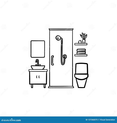 Bathroom Hand Drawn Outline Doodle Icon Stock Vector Illustration Of