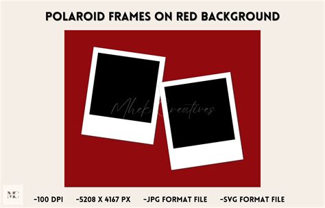 Polaroid Frames On Red Background Graphic By Mhek Creatives · Creative