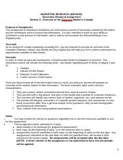 Mkt Spring Secondary Research Assignment Section Summer