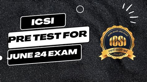 Icsi Pre Examination Test Update For June 2024 Exam YouTube