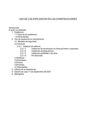 Uso De Los Explosivos En Las Construcciones Ensayo Pdf