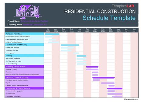 23 Construction Schedule Templates in Word & Excel ᐅ TemplateLab