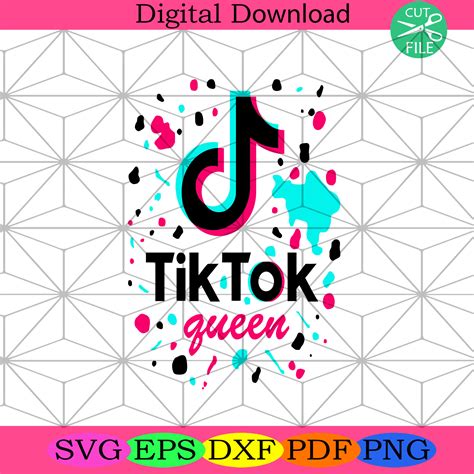 Tiktok Queen Svg Trending Svg Tiktok Svg Tiktok Logo Svg