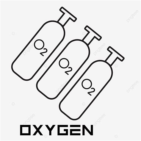 Hand Drawn Vector Oxygen Cylinder Tank Black Medical Breathe Doctors