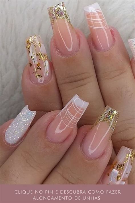 O Segredo Do Alongamento De Unhas Unhas Douradas Unhas Bonitas