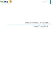 Tarea Virtual 2 De ADMINISTRACION FINANCIERA Pdf Unidad 1