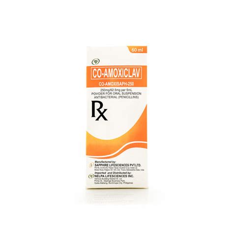Co Amoxisaph 250 250mg625mg Co Amoxiclav Suspension 60ml