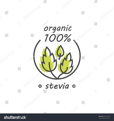 Vector Linear Stevia Labels Logos Badges Vector De Stock Libre De