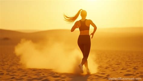 Desert Sunset Scene With Blonde Supermodel Stable Diffusion Online