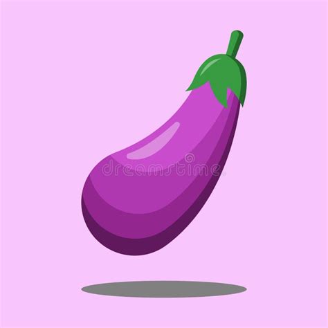 Cartoon Eggplant Emoji Icon Aubergine Symbol Stock Vector