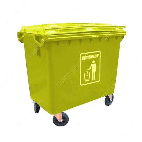 Jual Krisbow Tempat Sampah Besar Plastik Outdoor 660ltr Dustbin Roda