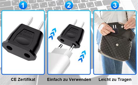 Ubitree St Ck Eu To Us Adapter Pin Adapter Usa Deutschland Stecker