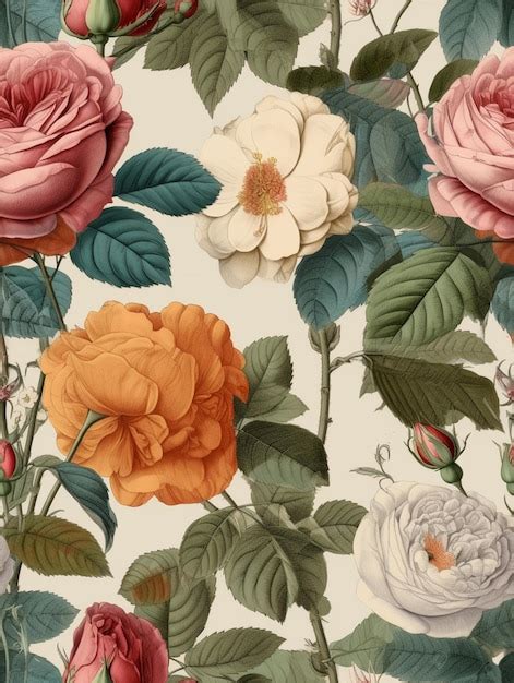 Premium Ai Image A Floral Wallpaper With A Floral Pattern