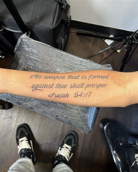 Isaiah 5417 Tattoo Half Sleeve Tattoos For Guys Scripture Tattoos