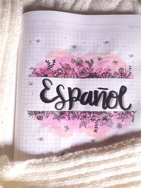 Portada Cuaderno Español Lettering Tutorial Bullet Journal Banner Bullet Journal School