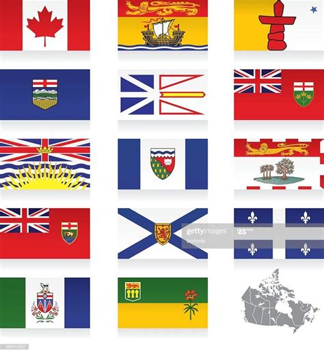 The Provincial Flags Of Canada All Elements Are Grouped Layered And