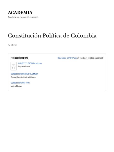 Constitucion Politica De Colombia 2015 With Cover Page V2 Pdf Debido Al Proceso Estado