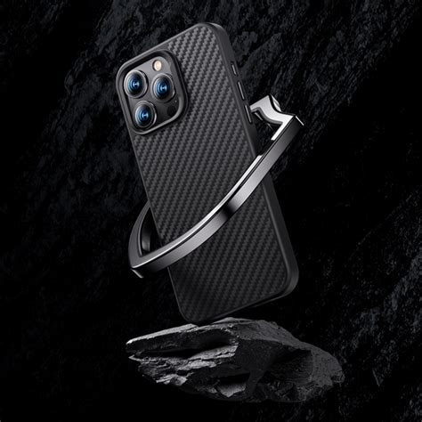 For Iphone Benks Magsafe Kevlar Carbon Fiber Phone Case Black