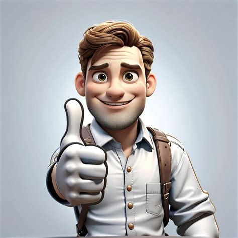 Premium Photo 3d Character Showing Thumbs Up