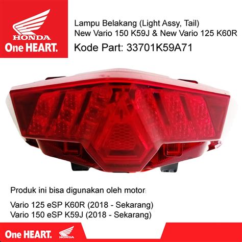 Jual Stoplamp New Vario 150 K59J Lampu Belakang Set New Vario 125 K60R