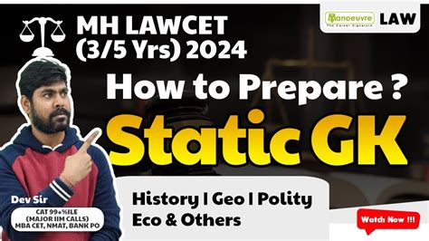 Mh Lawcet 35 Yrs 2024 How To Prepare Static Gk History Geo