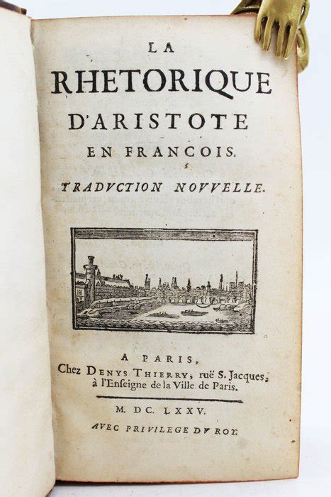 Aristote La Rhétorique d Aristote 1675 Catawiki