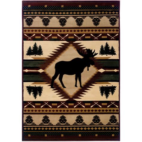 Wildwood Proud Moose Multi Hand Carved Runner Rug 27 X 74 27 X