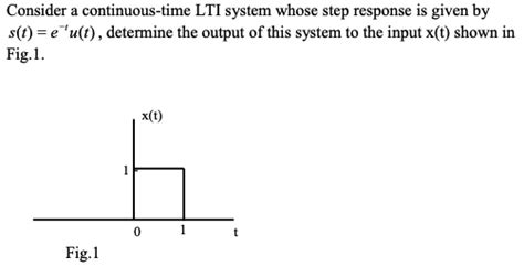 Solved Consider A Continuous Time Lti System Whose Step Response Is