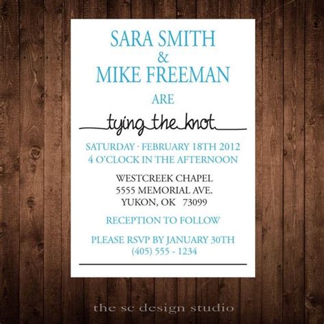 Items similar to Modern Tying The Knot Wedding Invitation - Print at ...