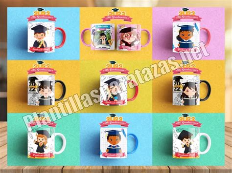 10 Plantillas para tazas de graduación PSD