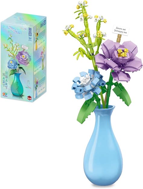 Amazon Qlt Mini Bricks Flower Bouquet Building Sets With Vase