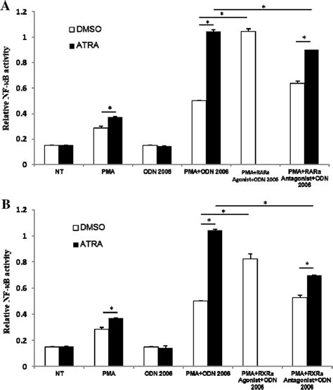 Atra Enhanced Nf B Activation Depends On The Rar Rxr Pathway A