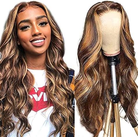 Amazon LAPONDAI Highlight Ombre 13x4 HD Lace Front Wig Human Hair